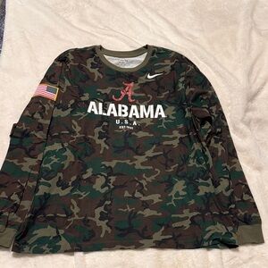 Nike Mens XXL Green Camouflage Alabama Long Sleeve Tee